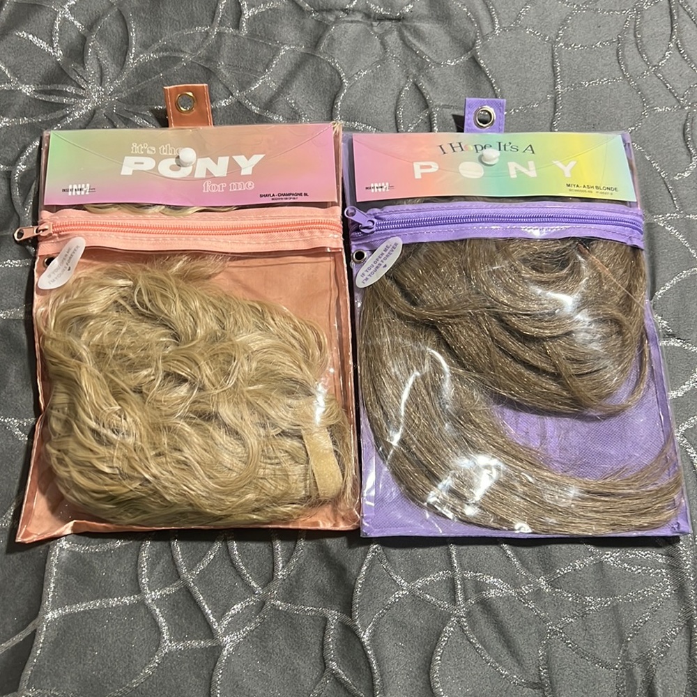 Pony tail hair clip wraps extensions